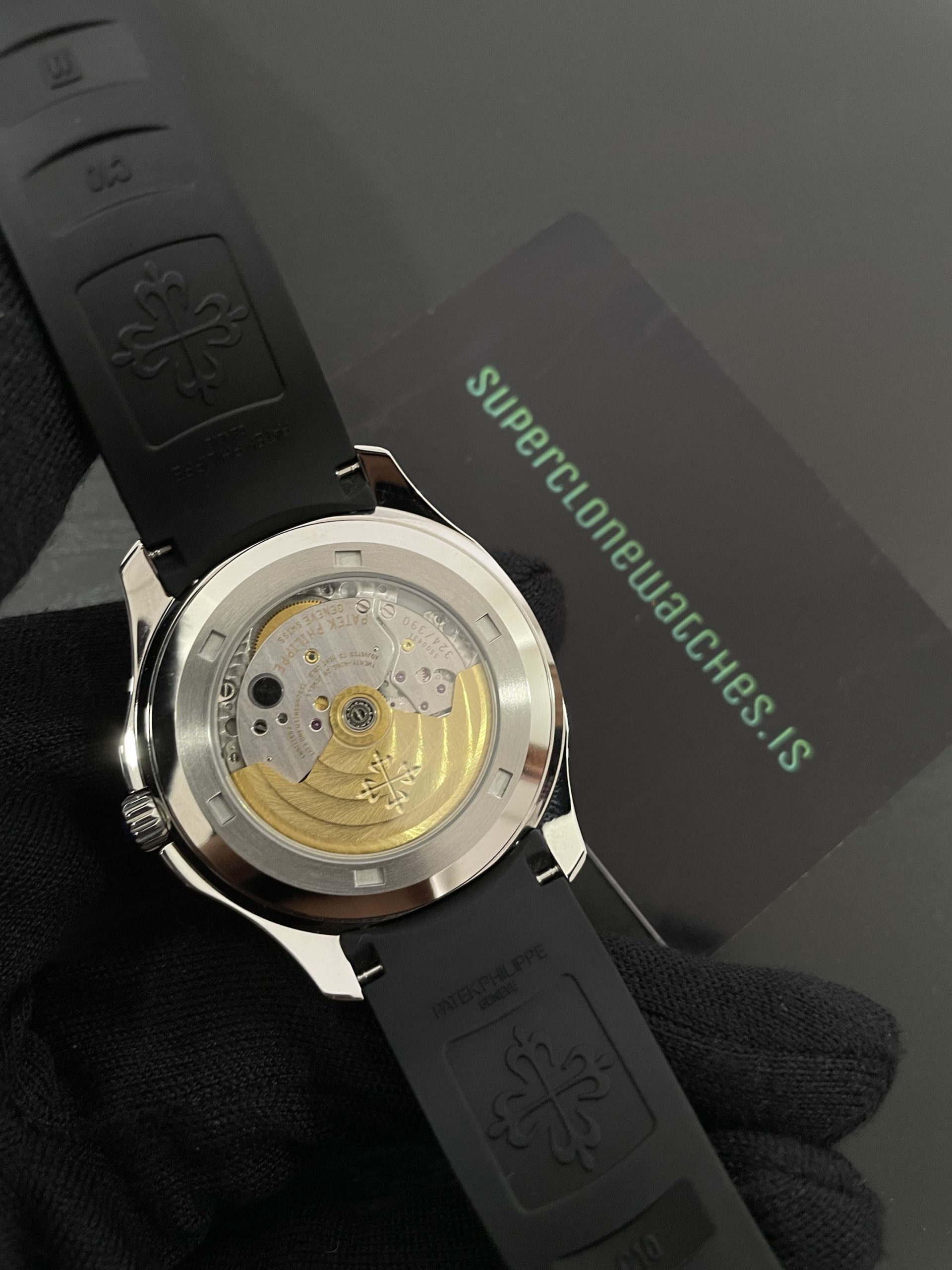 Super Replica Patek Philippe Aquanaut Black Strap 5167A Swiss Clone Movement - Image 3