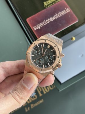 Audemars Piguet Royal Oak Chronograph Ref.26240 Rose Gold Green Dial Replica