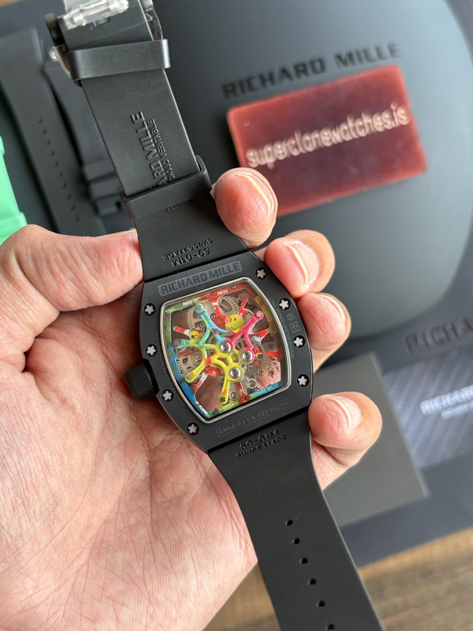 Richard Mille Cyril kongo Graffiti Tourbillon RM68-01 Hyper Replica - Image 7
