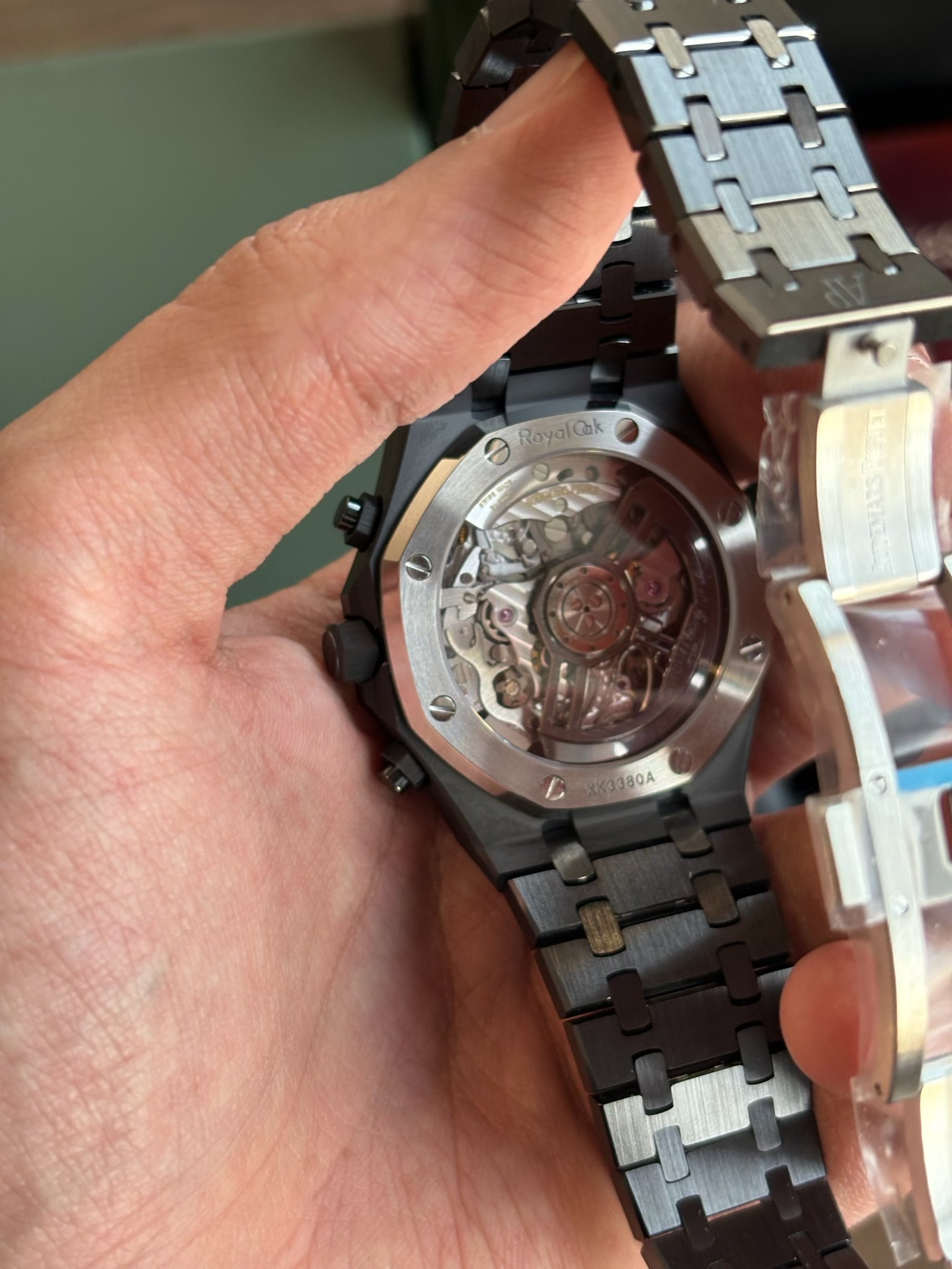 AP Royal Oak Chronograph Ceramic All Black Replica With 4401 Clone Movement - Image 5