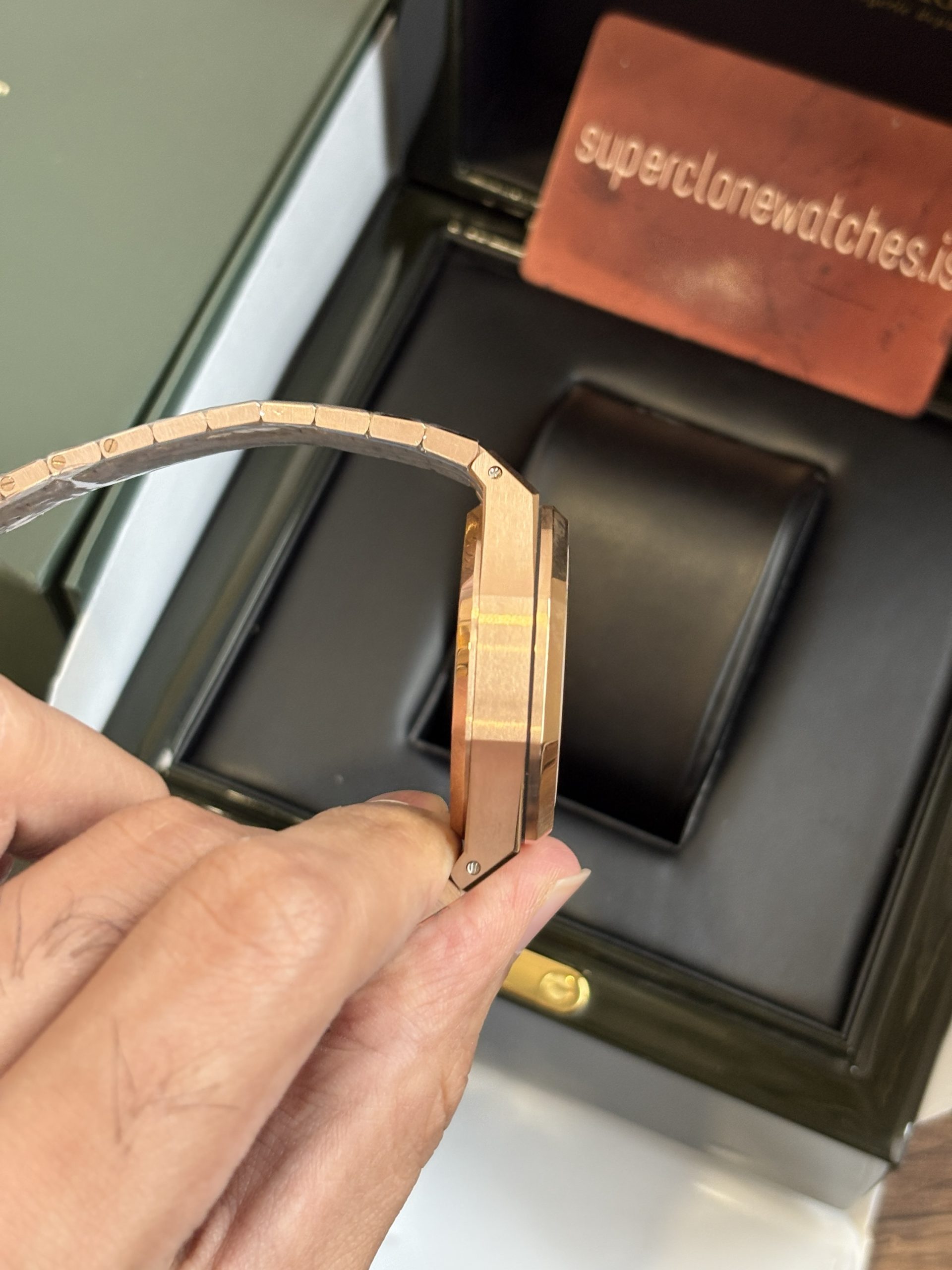 Audemars Piguet Royal Oak Chronograph Rose Gold Blue Dial Ref 26240 Super Clone - Image 6