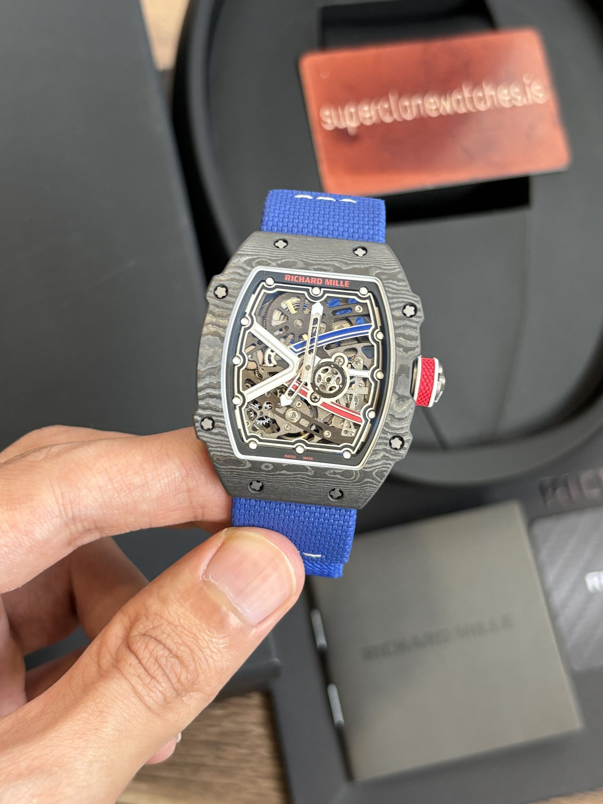 RM 67-02 Super Clone Sébastien Ogier TPT Blue elastic wristband - Image 7