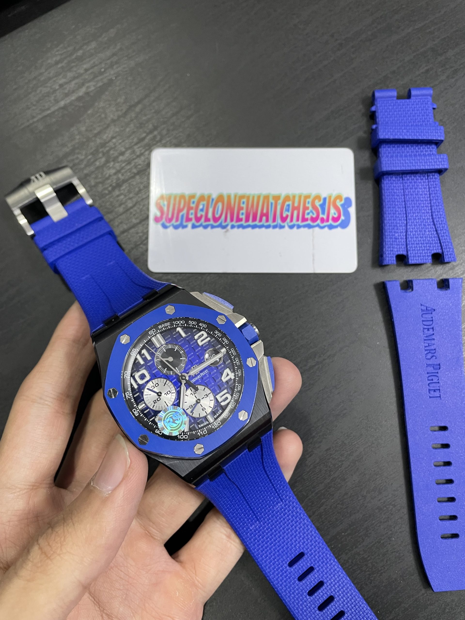 Audemars Piguet Royal Oak Offshore Smoked Blue Dial Clone Copy - Image 2