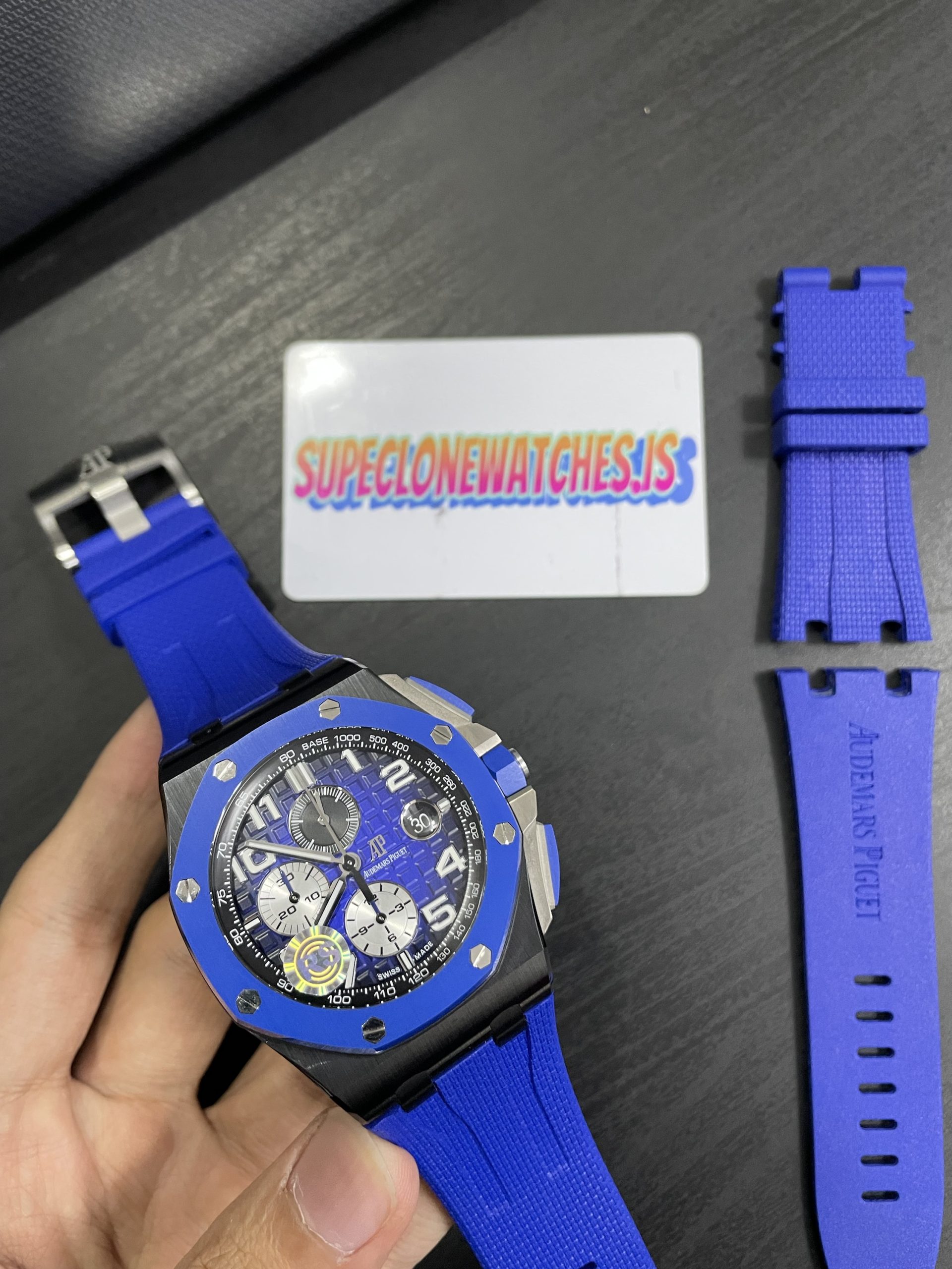 Audemars Piguet Royal Oak Offshore Smoked Blue Dial Clone Copy - Image 6
