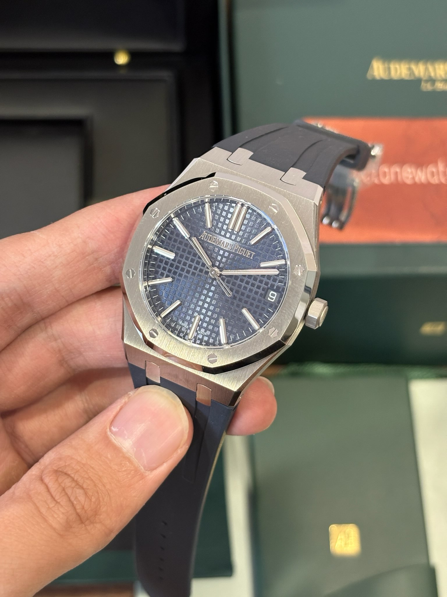 Audemars Piguet Royal Oak 15510 Blue Dial Rubber Strap Replica - Image 6