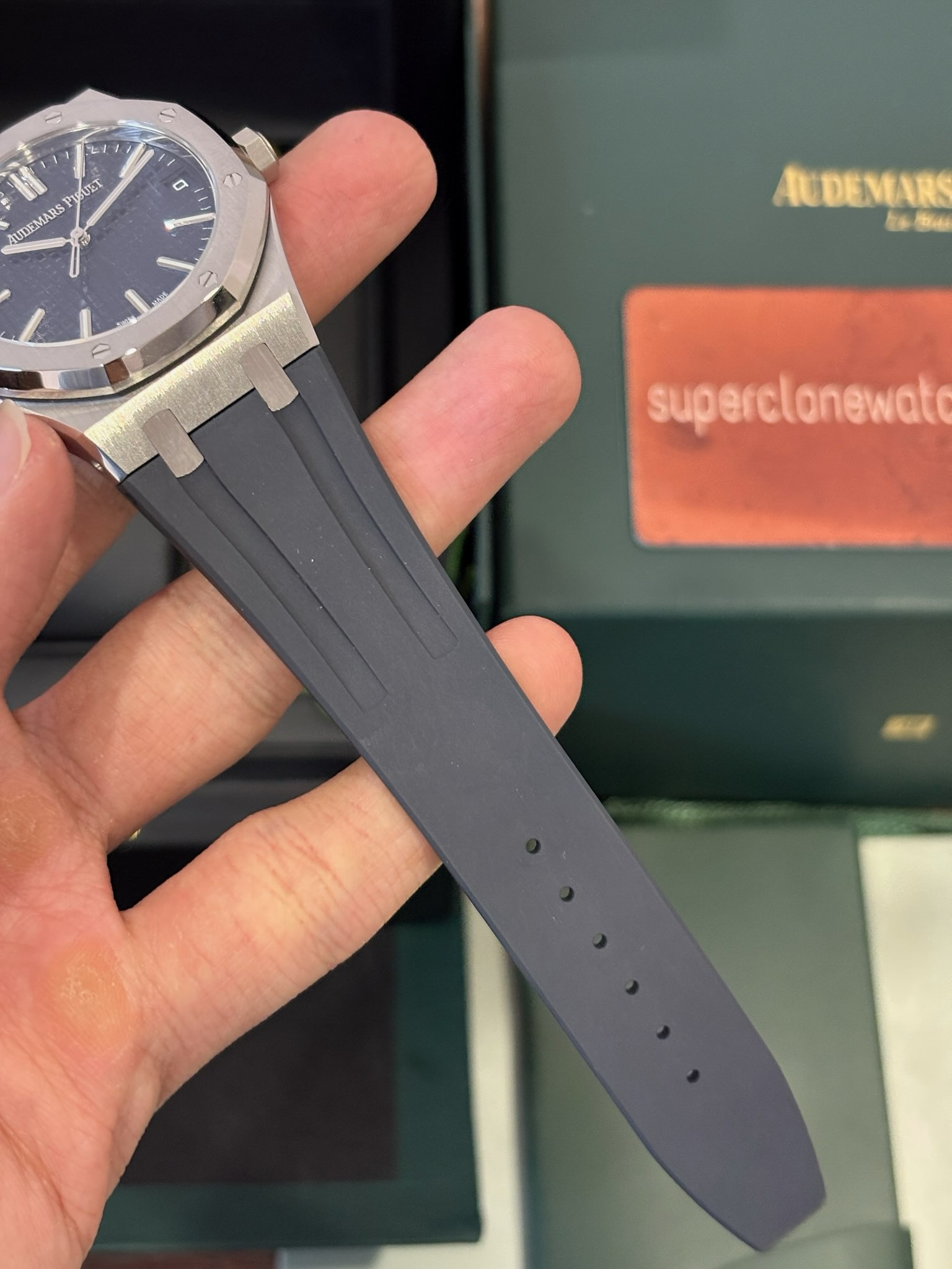 Audemars Piguet Royal Oak 15510 Blue Dial Rubber Strap Replica - Image 3