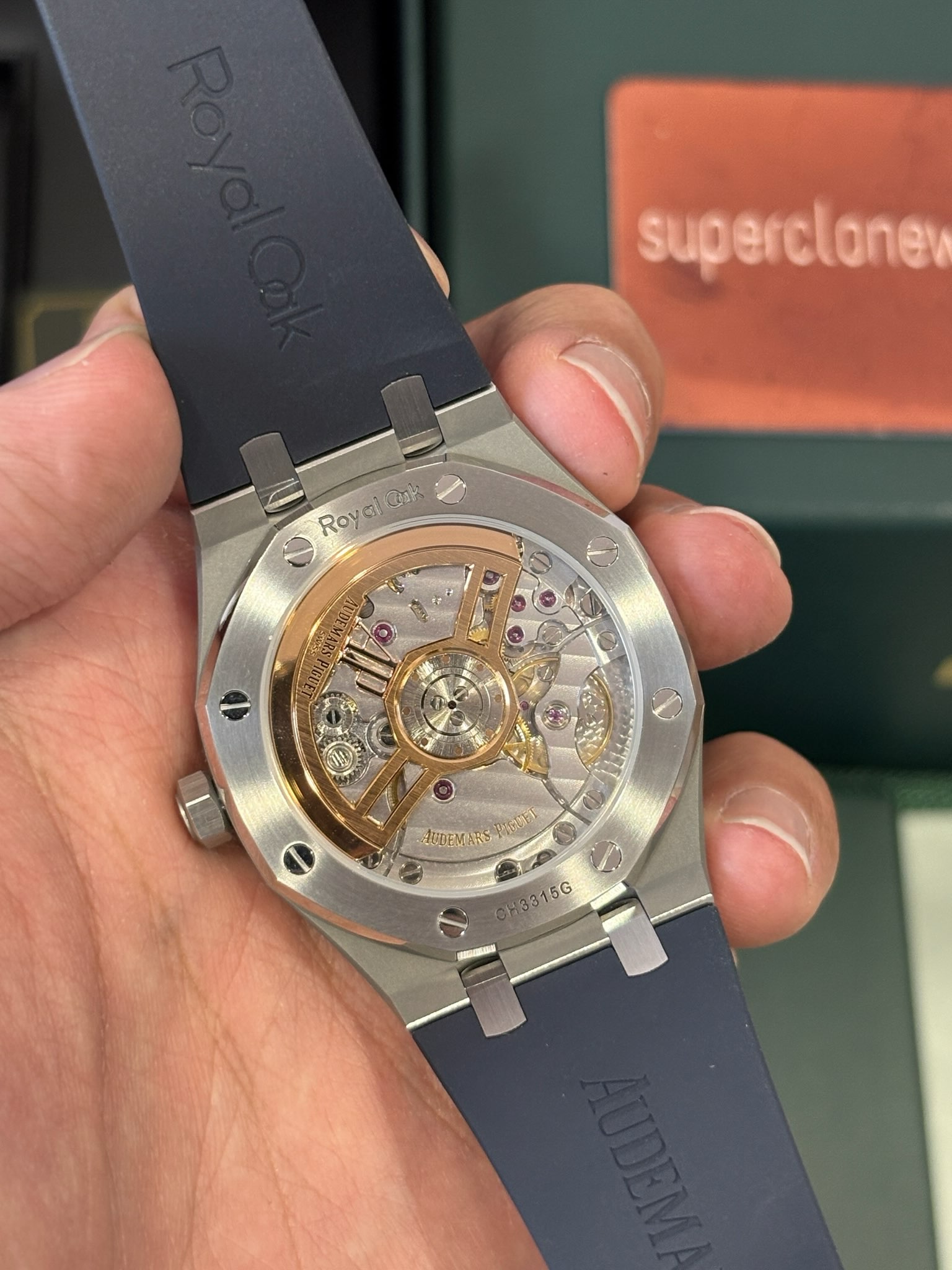 Audemars Piguet Royal Oak 15510 Blue Dial Rubber Strap Replica - Image 2