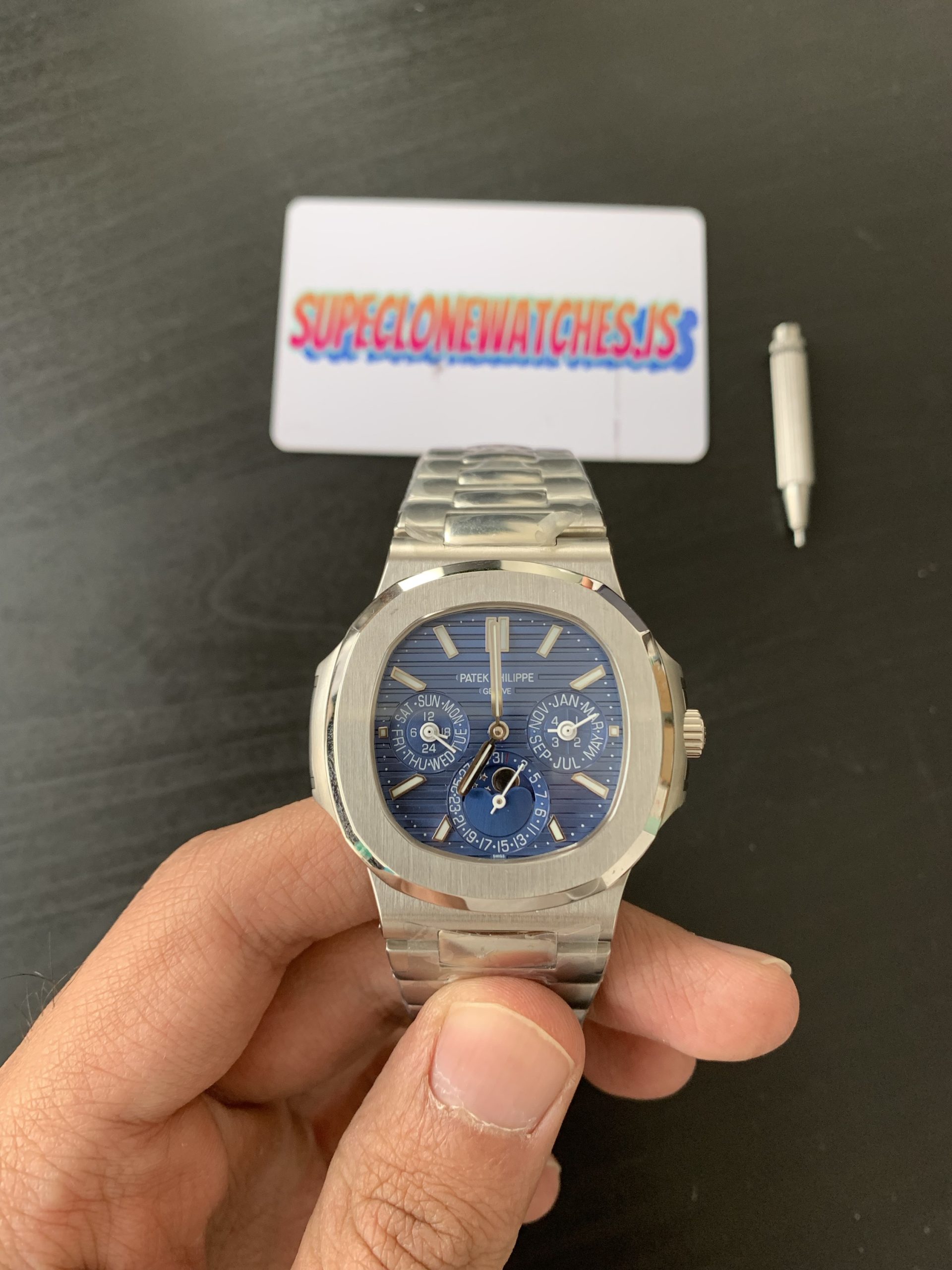 Patek Philippe Nautilus 5740 Blue Dial Perpetual Calendar - Image 4