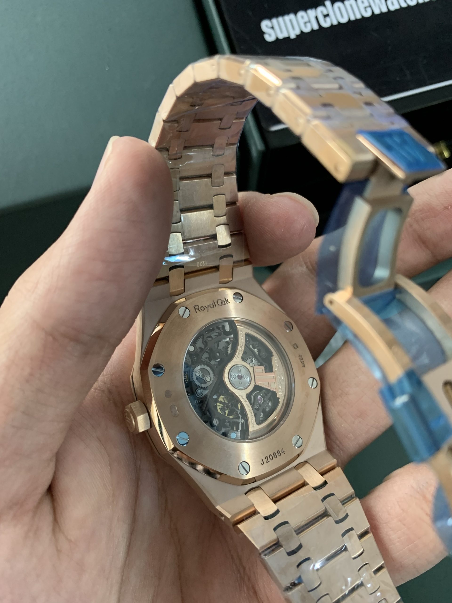 Audemars Piguet Royal Oak Skeleton Rose Gold Ref15407 Super Clone Replica - Image 4