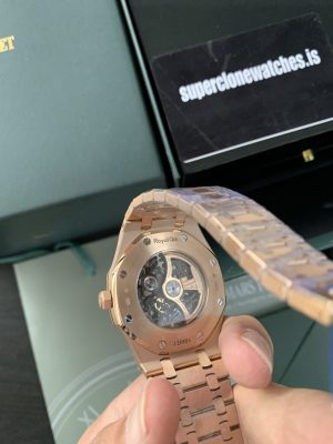 Audemars Piguet Royal Oak Skeleton Rose Gold Ref15407 Super Clone Replica