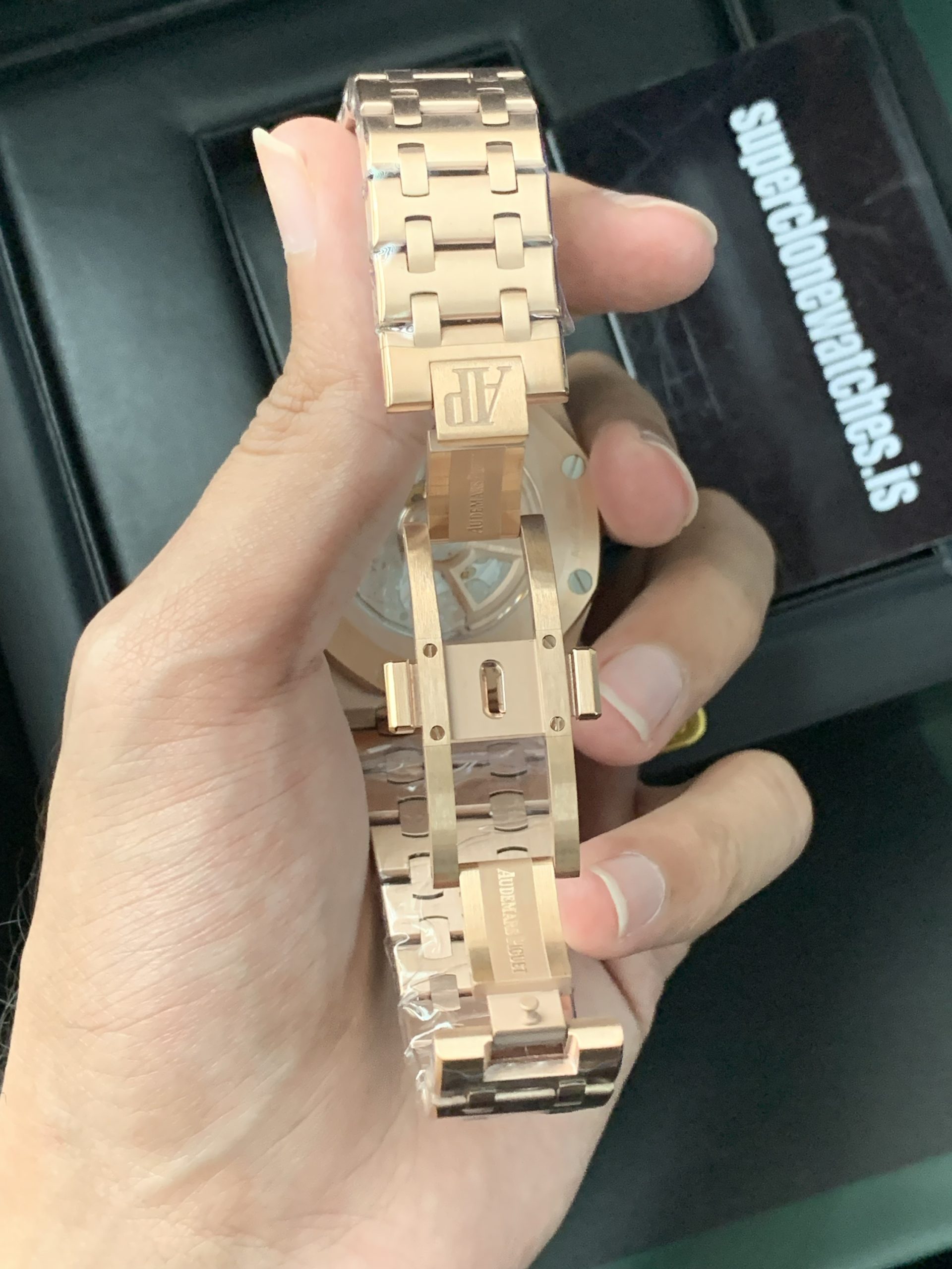 AP Royal oak Offshore 26238 Rose Gold Blue Dial Chrono 1:1 Swiss Super Replica - Image 6