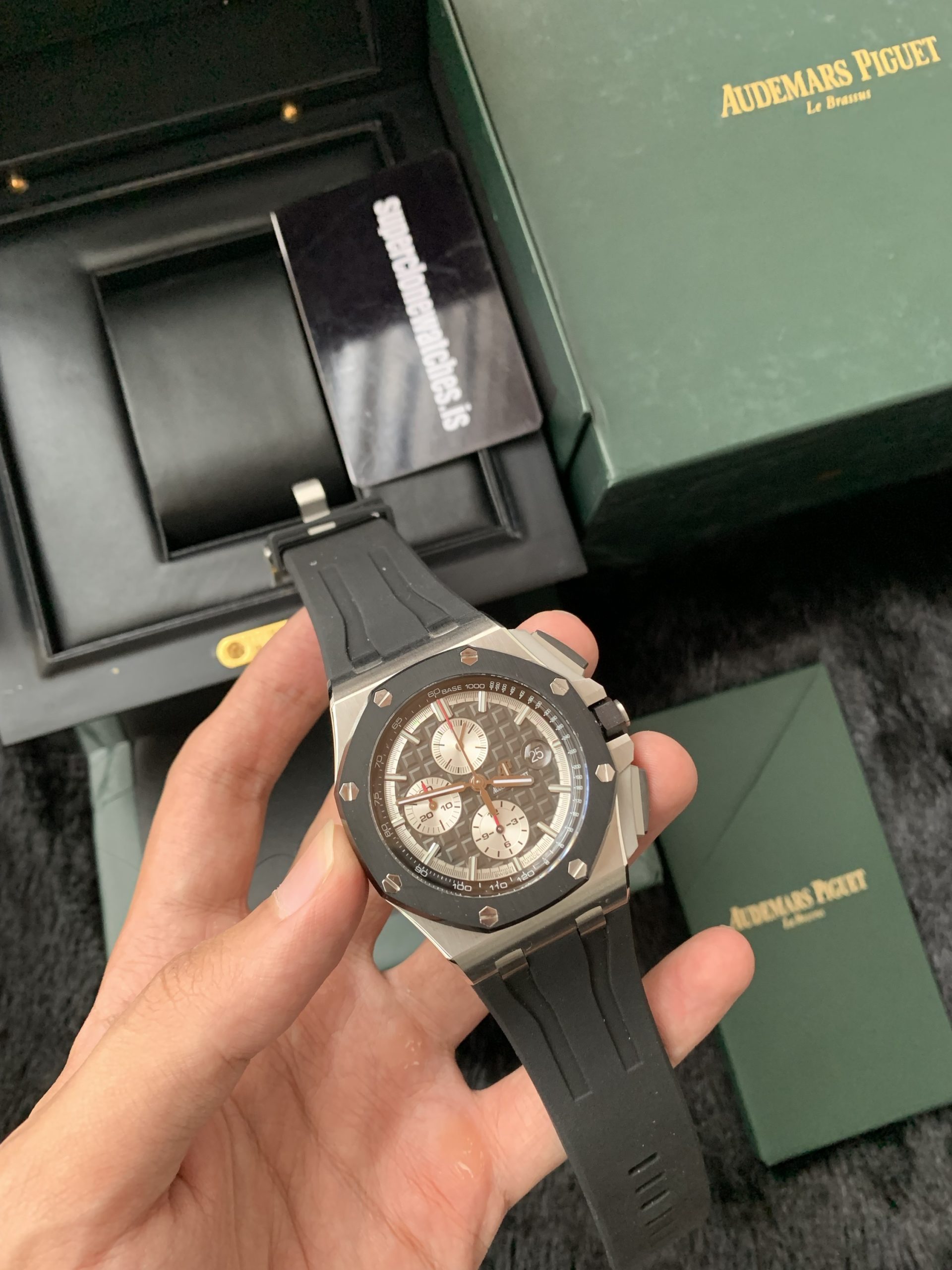 Audemars Piguet Royal Oak Offshore Titanium Black bezel Grey Dial Replica - Image 5