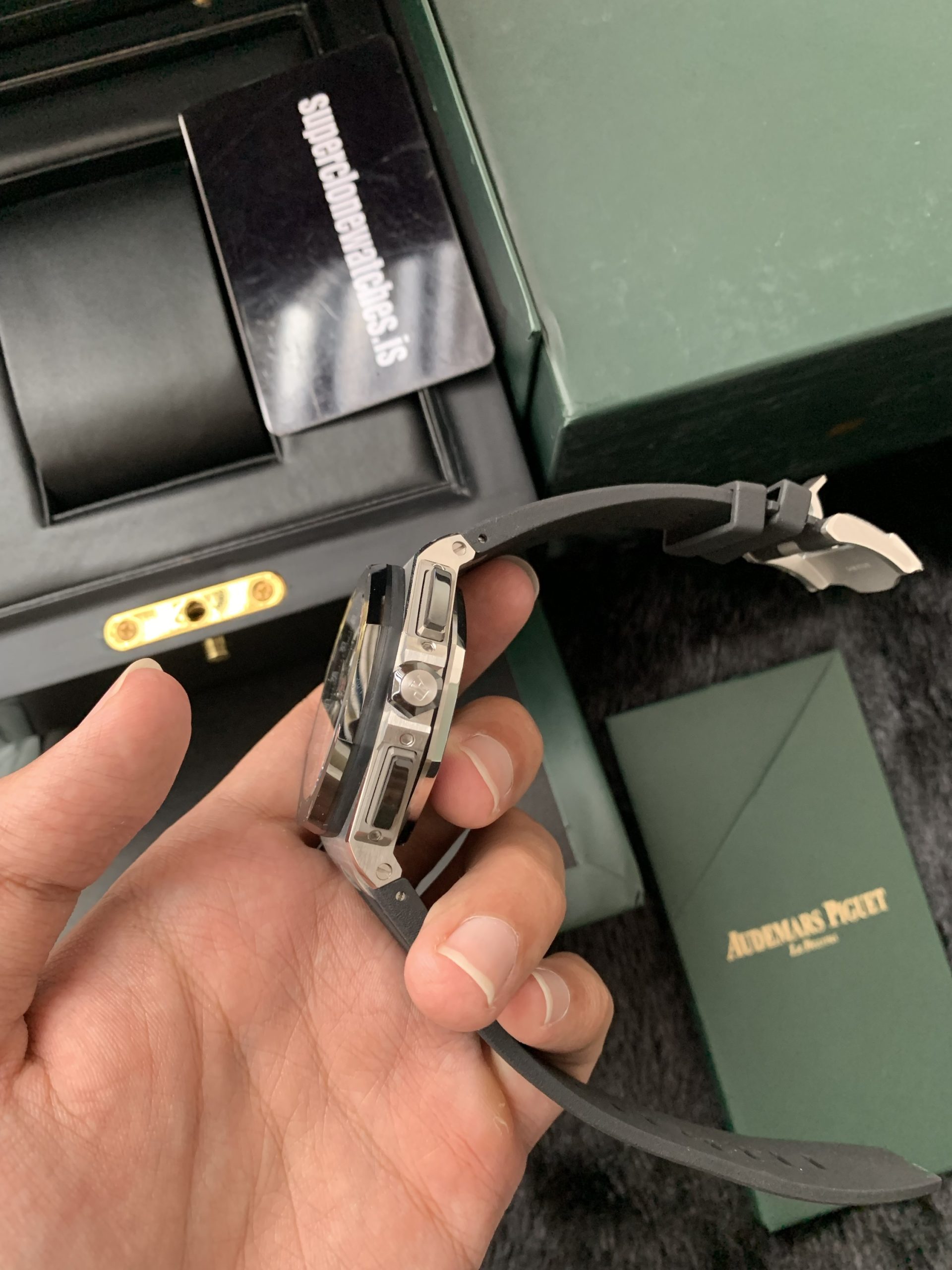 Audemars Piguet Royal Oak Offshore Titanium Black bezel Grey Dial Replica - Image 8